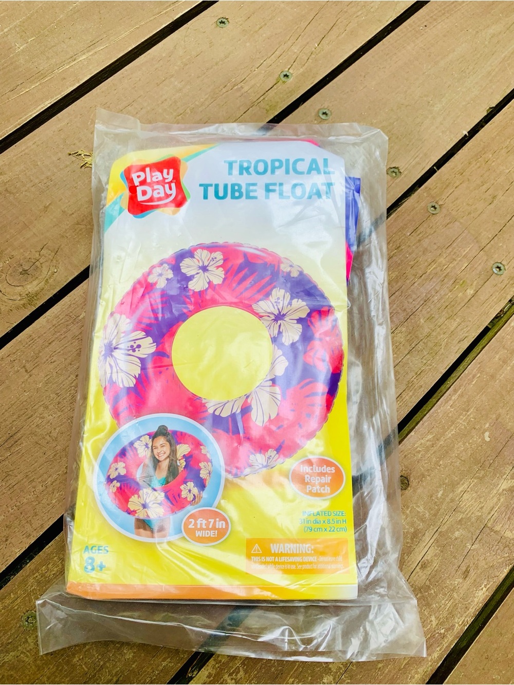 Tropical Kids Swim Tube Float - Pink & Purple Floral